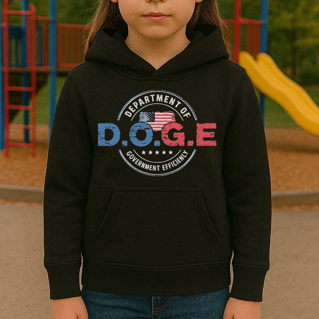 D.O.G.E. Department Of Government Efficiency Doge Kids Hoodie