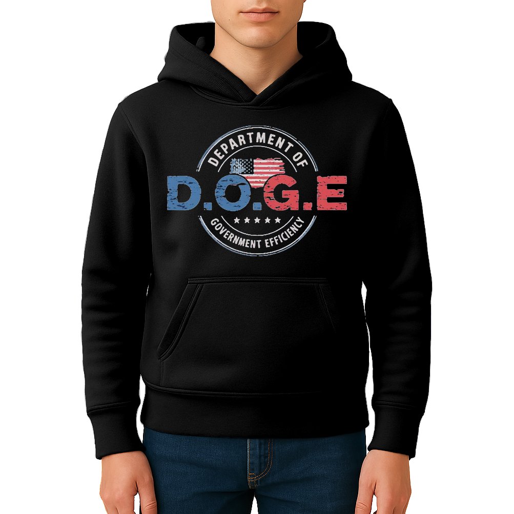 D.O.G.E. Department Of Government Efficiency Doge Kids Hoodie
