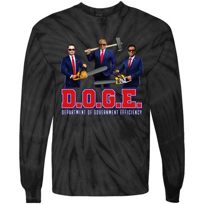 D.O.G.E. Department Of Government Efficiency Tie-Dye Long Sleeve Shirt