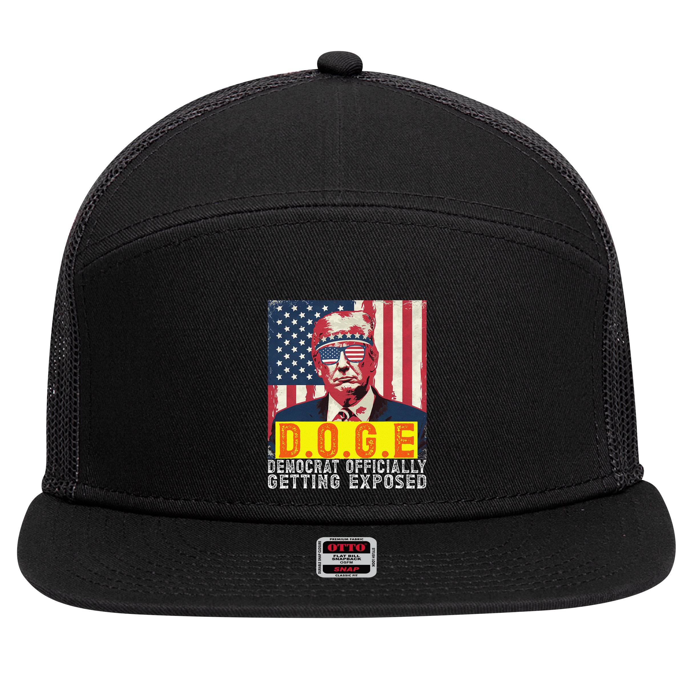 Doge Democrat Officially Getting Exposed Trump 2025 7 Panel Mesh Trucker Snapback Hat