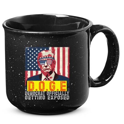 Doge Democrat Officially Getting Exposed Trump 2025 15oz Campfire Ceramic Mug