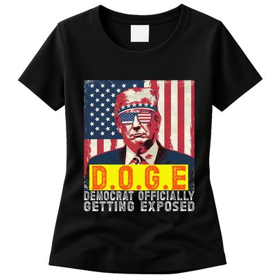 Doge Democrat Officially Getting Exposed Trump 2025 Womens T-Shirt
