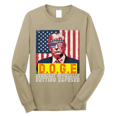 Doge Democrat Officially Getting Exposed Trump 2025 Long Sleeve Shirt