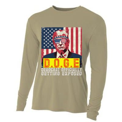 Doge Democrat Officially Getting Exposed Trump 2025 Cooling Performance Long Sleeve Crew