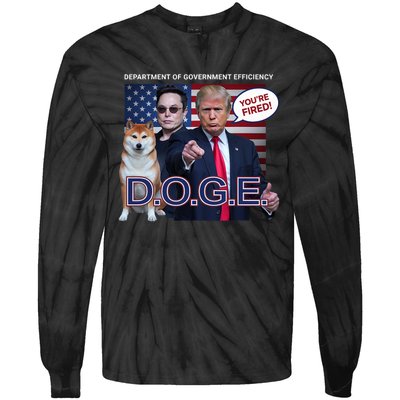 Doge Department Of Government Efficiency Tie-Dye Long Sleeve Shirt