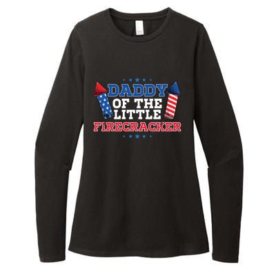 Dad Daddy Of The Little Firecracker 4th Of July Birthday Gift Womens CVC Long Sleeve Shirt