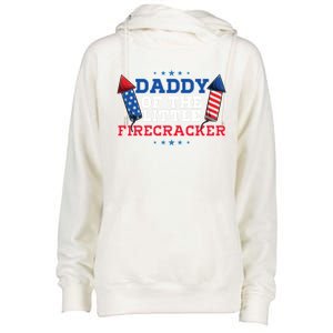 Dad Daddy Of The Little Firecracker 4th Of July Birthday Gift Womens Funnel Neck Pullover Hood