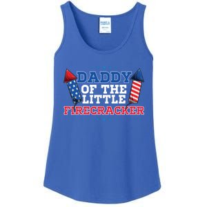 Dad Daddy Of The Little Firecracker 4th Of July Birthday Gift Ladies Essential Tank