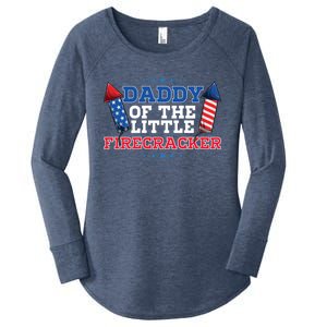 Dad Daddy Of The Little Firecracker 4th Of July Birthday Gift Women's Perfect Tri Tunic Long Sleeve Shirt