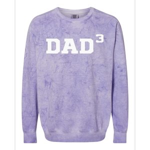 Dad3 Dad Of Triplets Triplet Dad Father Papa Colorblast Crewneck Sweatshirt