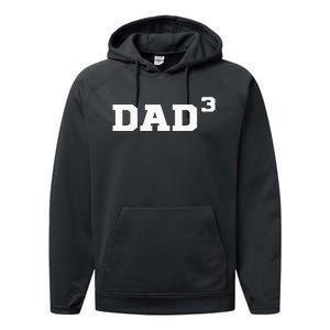 Dad3 Dad Of Triplets Triplet Dad Father Papa Performance Fleece Hoodie