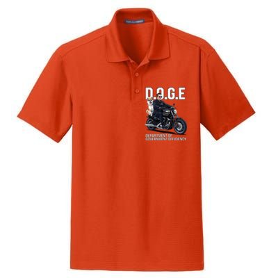 Doge Department Of Government Efficiency Shiba Inu Dog Biker Dry Zone Grid Polo