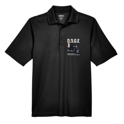 Doge Department Of Government Efficiency Shiba Inu Dog Biker Men's Origin Performance Pique Polo