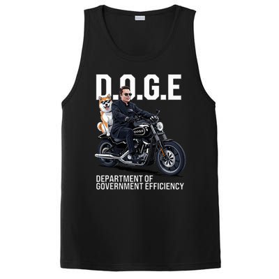 Doge Department Of Government Efficiency Shiba Inu Dog Biker PosiCharge Competitor Tank