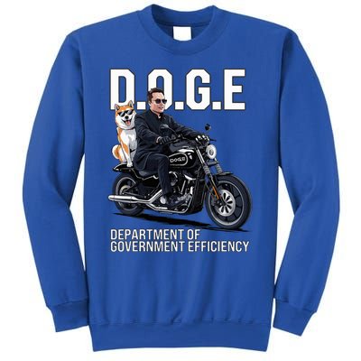 Doge Department Of Government Efficiency Shiba Inu Dog Biker Sweatshirt