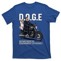 Doge Department Of Government Efficiency Shiba Inu Dog Biker T-Shirt