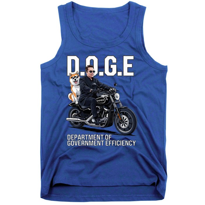 Doge Department Of Government Efficiency Shiba Inu Dog Biker Tank Top