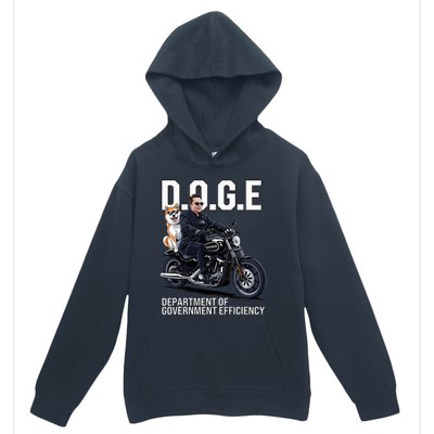 Doge Department Of Government Efficiency Shiba Inu Dog Biker Urban Pullover Hoodie