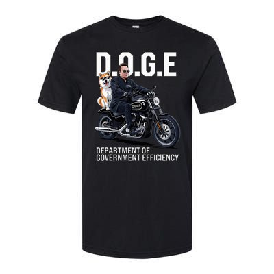 Doge Department Of Government Efficiency Shiba Inu Dog Biker Softstyle CVC T-Shirt