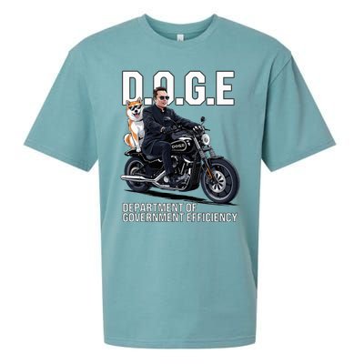 Doge Department Of Government Efficiency Shiba Inu Dog Biker Sueded Cloud Jersey T-Shirt