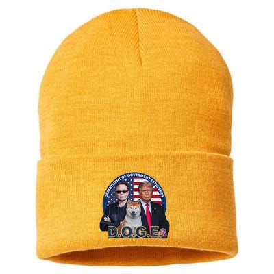 Doge Department Of Government Efficiency Sustainable Knit Beanie