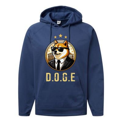 D.O.G.E Department Of Government Efficiency Doge Trump Performance Fleece Hoodie