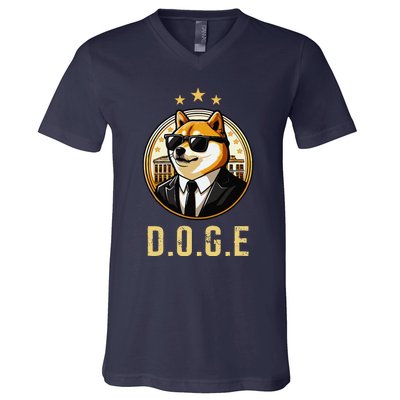 D.O.G.E Department Of Government Efficiency Doge Trump V-Neck T-Shirt