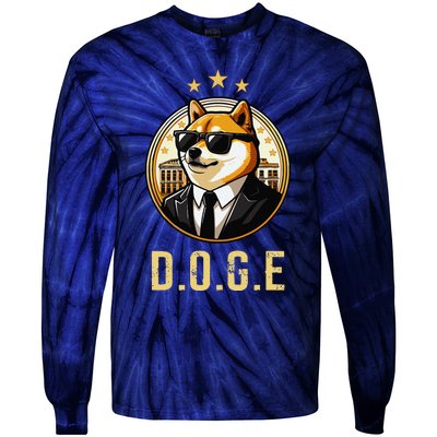 D.O.G.E Department Of Government Efficiency Doge Trump Tie-Dye Long Sleeve Shirt