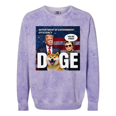 Doge Department Of Government Efficiency YouRe Fired Trump Colorblast Crewneck Sweatshirt