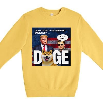 Doge Department Of Government Efficiency YouRe Fired Trump Premium Crewneck Sweatshirt