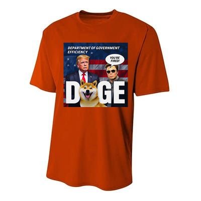 Doge Department Of Government Efficiency YouRe Fired Trump Performance Sprint T-Shirt