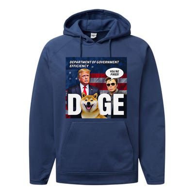 Doge Department Of Government Efficiency YouRe Fired Trump Performance Fleece Hoodie