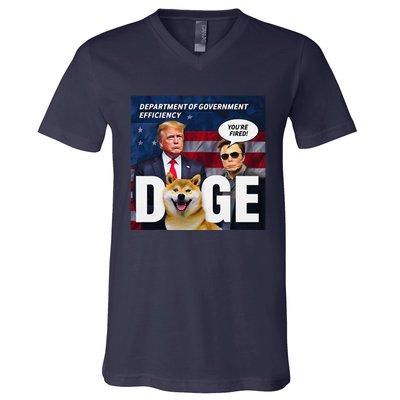 Doge Department Of Government Efficiency YouRe Fired Trump V-Neck T-Shirt