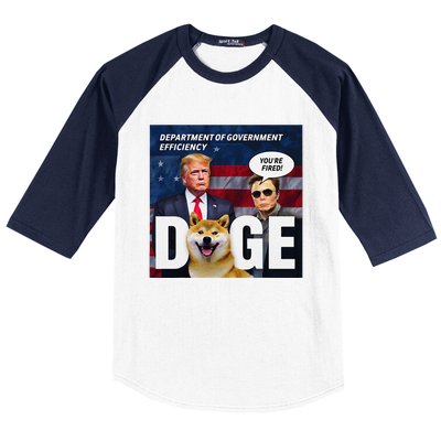 Doge Department Of Government Efficiency YouRe Fired Trump Baseball Sleeve Shirt