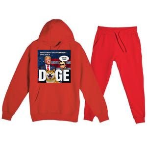 Doge Department Of Government Efficiency YouRe Fired Trump Premium Hooded Sweatsuit Set