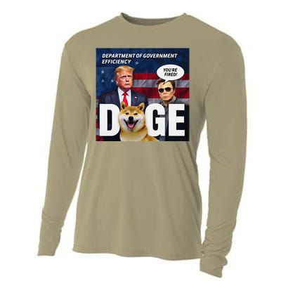 Doge Department Of Government Efficiency YouRe Fired Trump Cooling Performance Long Sleeve Crew