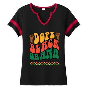 DOPEBLACKGRAMA Ladies Halftime Notch Neck Tee