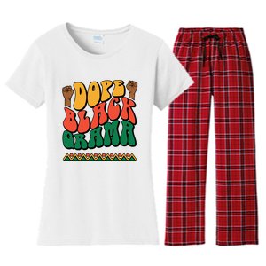 DOPEBLACKGRAMA Women's Flannel Pajama Set