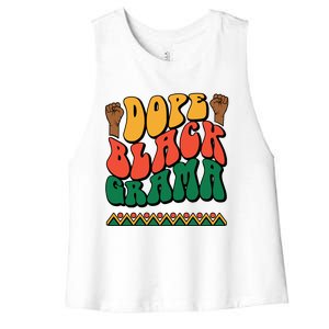 DOPEBLACKGRAMA Women's Racerback Cropped Tank