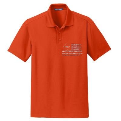 Doge Department Of Government Efficiency D.O.G.E. Us Flag Dry Zone Grid Polo