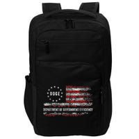 Doge Department Of Government Efficiency D.O.G.E. Us Flag Impact Tech Backpack