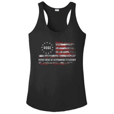 Doge Department Of Government Efficiency D.O.G.E. Us Flag Ladies PosiCharge Competitor Racerback Tank