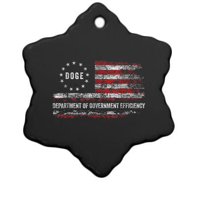 Doge Department Of Government Efficiency D.O.G.E. Us Flag Ceramic Star Ornament