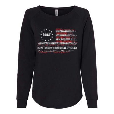 Doge Department Of Government Efficiency D.O.G.E. Us Flag Womens California Wash Sweatshirt