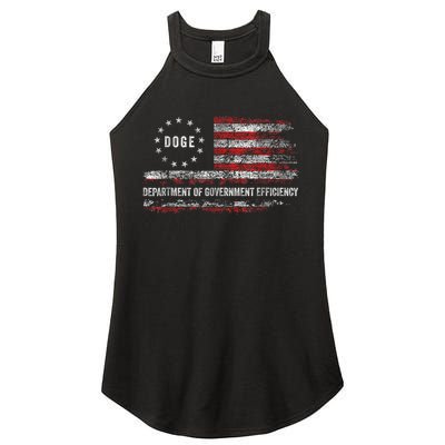 Doge Department Of Government Efficiency D.O.G.E. Us Flag Women's Perfect Tri Rocker Tank