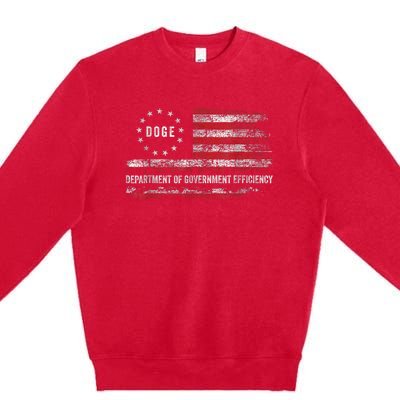 Doge Department Of Government Efficiency D.O.G.E. Us Flag Premium Crewneck Sweatshirt