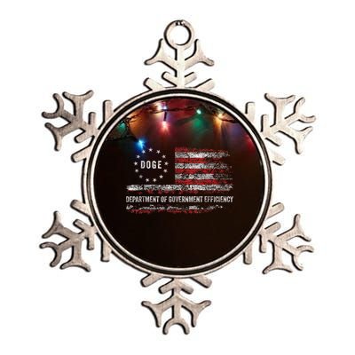 Doge Department Of Government Efficiency D.O.G.E. Us Flag Metallic Star Ornament