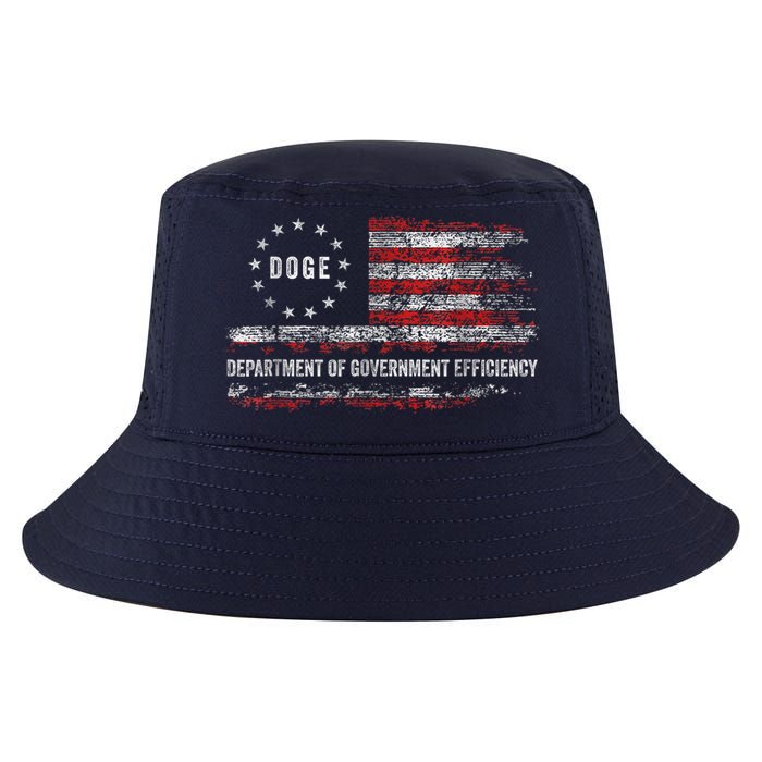 Doge Department Of Government Efficiency D.O.G.E. Us Flag Cool Comfort Performance Bucket Hat