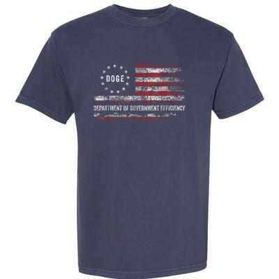 Doge Department Of Government Efficiency D.O.G.E. Us Flag Garment-Dyed Heavyweight T-Shirt