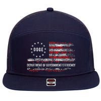 Doge Department Of Government Efficiency D.O.G.E. Us Flag 7 Panel Mesh Trucker Snapback Hat